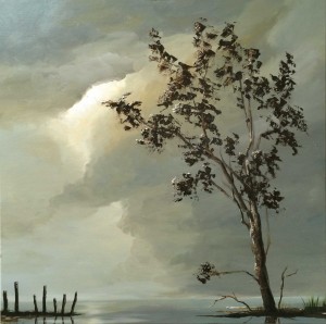 Ik formeer het licht en schep de duisternis (Jesaja 45:7) is een schilderij van Marein Konijn
