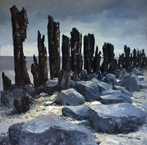 Wad bij Peasens -Moddergat is een schilderij van Marein Konijn